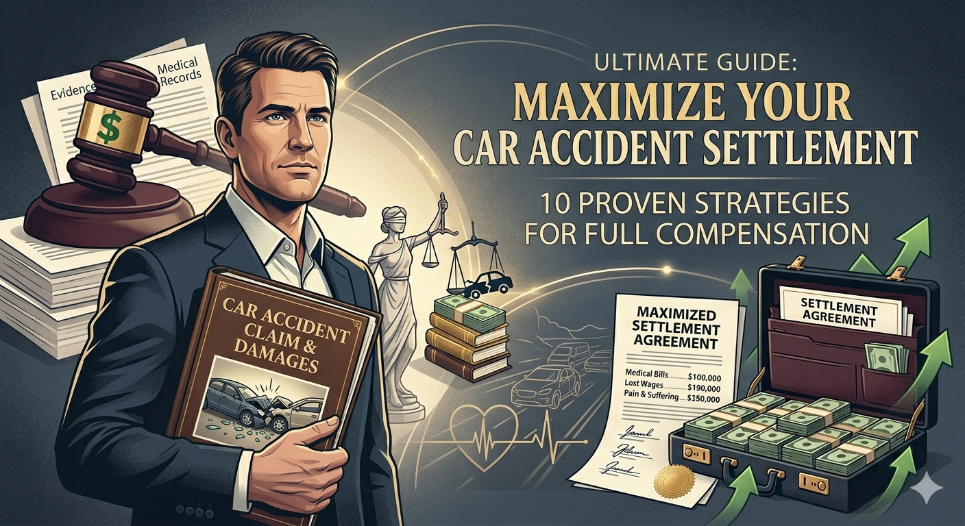 car accident settlement calculator USA infographic