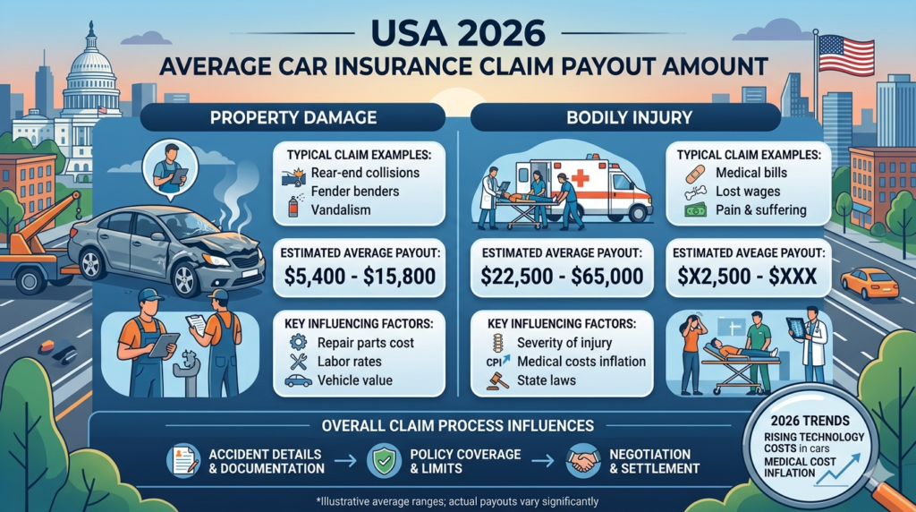 Average Car Insurance Claim Payout Amount (USA 2026)