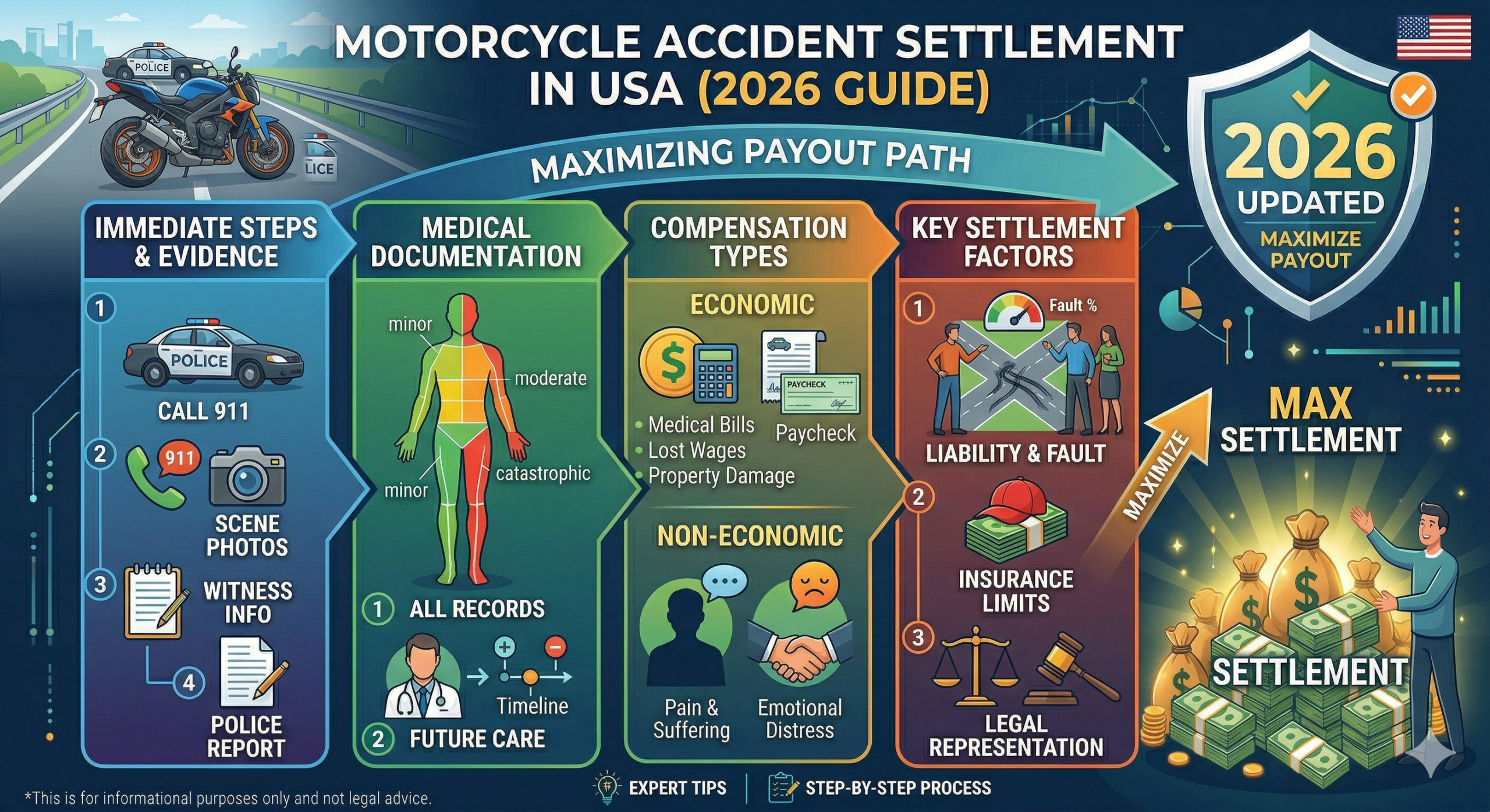 Motorcycle Accident Settlement in USA
